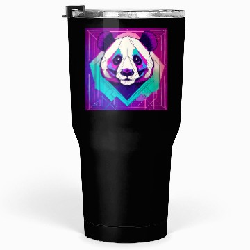 Discover Synthwave Neon Geo Panda Tumblers 30 Oz