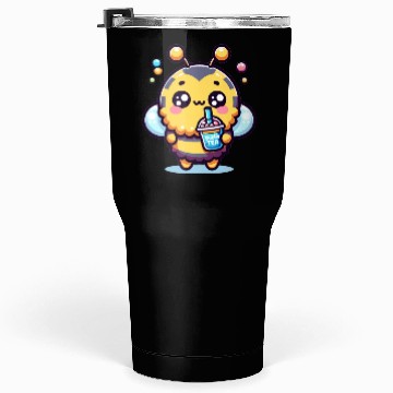 Discover Adorable Kawaii Bee Cute Animal Boba Tea Bubble Tumblers 30 Oz