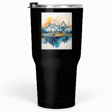 Discover Abstract Watercolor Mountain Tumblers 30 Oz