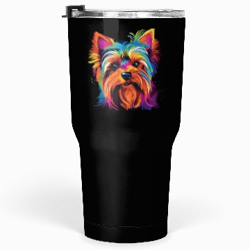 Discover Watercolor Colorful Yorkshire Terrier Tumblers 30 Oz