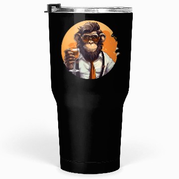 Discover Cool Monkey With Drink Funny Animals Chimpanzee Tumblers 30 Oz