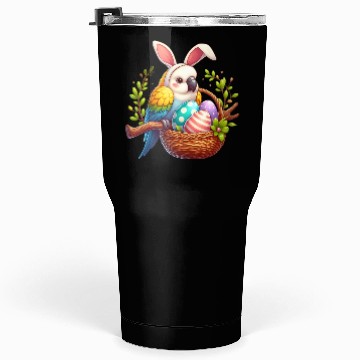 Discover Easter parrot with bunny ears Easter eggs Tumblers 30 Oz