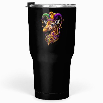 Discover Mardi Gras giraffe with fool's hat Tumblers 30 Oz
