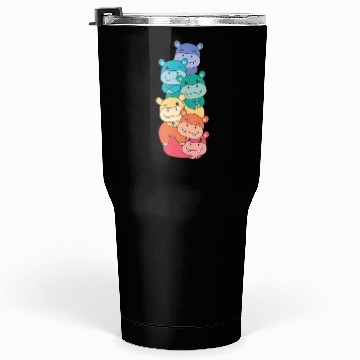 Discover Rainbow Flag Pride Lgbtq Cute Hippo Stack Tumblers 30 Oz