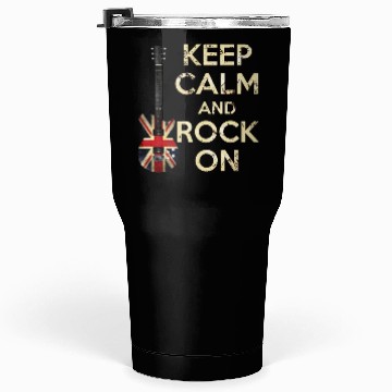 Discover Keep Calm and Rock On Union Jack Guitar Tumblers 30 Oz