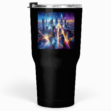 Discover Urban Lights Vibrant Nighttime Cityscape Tumblers 30 Oz