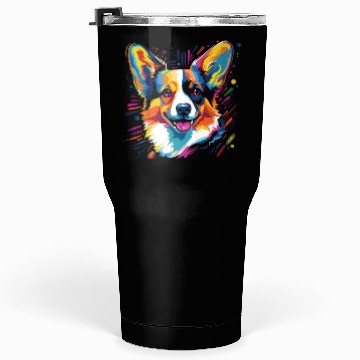 Discover Watercolor Colorful Corgi Tumblers 30 Oz