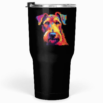 Discover Watercolor Colorful Airedale Terrier Tumblers 30 Oz