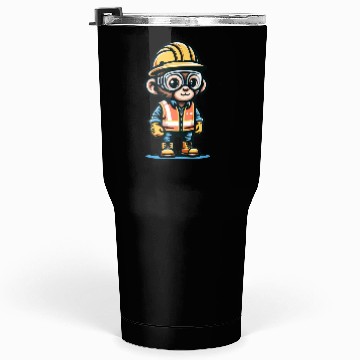 Discover Cute Monkey Construction Worker Tumblers 30 Oz