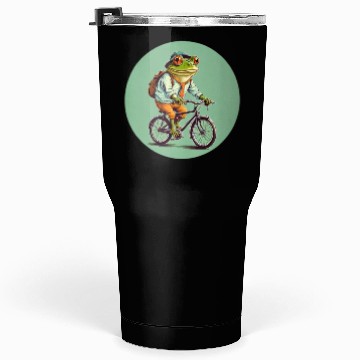 Discover Frog Riding Bike Tumblers 30 Oz