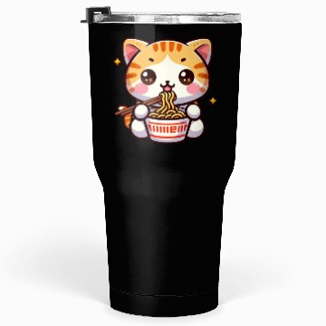 Discover Cute Cat Eating Ramen Tumblers 30 Oz