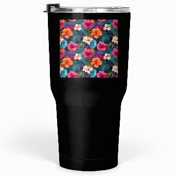 Discover Exotic Hibiscus Botanical Pattern Tumblers 30 Oz