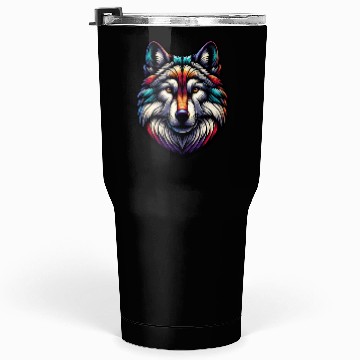 Discover Vivid Abstract Wolf Tumblers 30 Oz