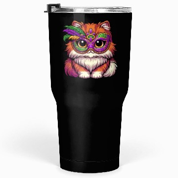 Discover Mardi Gras Persian Cat, Dressed-up Cat Tumblers 30 Oz