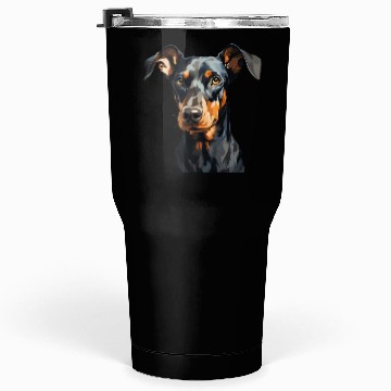 Discover Doberman natural ears Tumblers 30 Oz