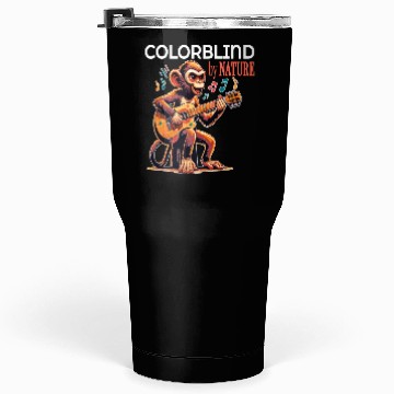 Discover Colorblind by Nature, Melodic Monkey Strums Tumblers 30 Oz
