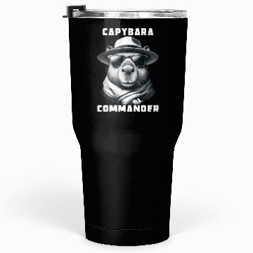 Discover Capybara With Sunglasses Capybara Commander Tumblers 30 Oz