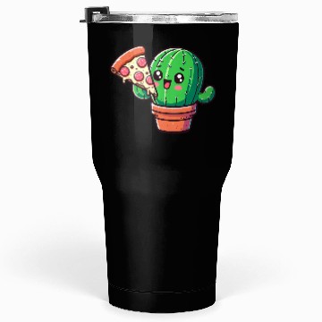 Discover Cute Cactus Pizza Comic Tumblers 30 Oz