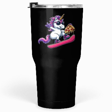 Discover Unicorn Snowboarder Pizza Cool Tumblers 30 Oz