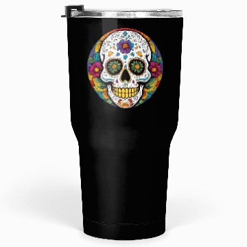 Discover Sugar skull rainbow Tumblers 30 Oz