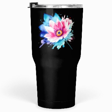 Discover Color Splash: pink flower Tumblers 30 Oz