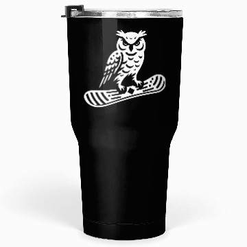 Discover Minimalist Design: Owl Snowboarder Silhouette Tumblers 30 Oz