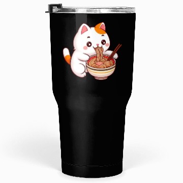 Discover Cute Cat Eating Ramen Tumblers 30 Oz