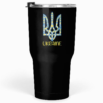 Discover Ukraine trident in Ukrainian flag colors Tumblers 30 Oz