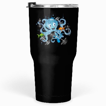 Discover Bodybuilder octopus with dumbbells training Tumblers 30 Oz