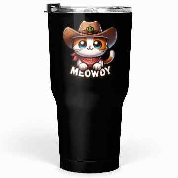 Discover Cute Meowdy Cat Cowboy Pun Tumblers 30 Oz