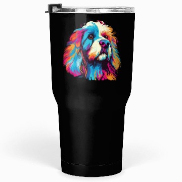 Discover Watercolor Colorful Tibetan Spaniel Tumblers 30 Oz
