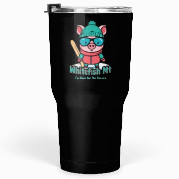 Discover Cute Pig Skiing Whitefish Mountain Tumblers 30 Oz