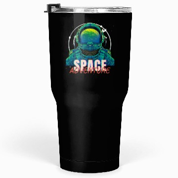 Discover Space Adventure Art (Green Dragon/Astronaut) Tumblers 30 Oz