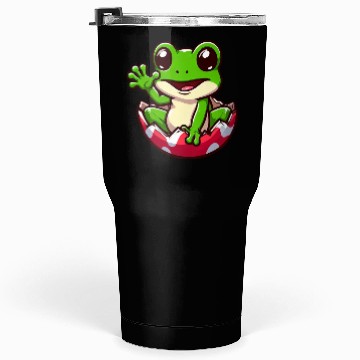Discover Colorful Easter Egg with Hatching Frog Design Tumblers 30 Oz