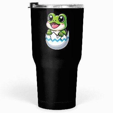 Discover Colorful Easter Egg with Hatching Frog Design Tumblers 30 Oz