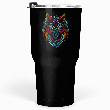 Discover Wolf Tattoo Colorful Tumblers 30 Oz