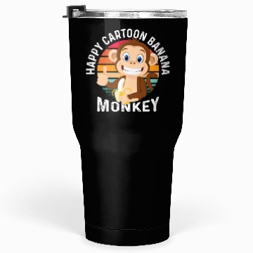 Discover Happy Cartoon Banana Monkey Tumblers 30 Oz