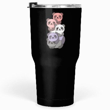 Discover Cupioromantic Flag Pride Lgbtq Cute Panda Tumblers 30 Oz