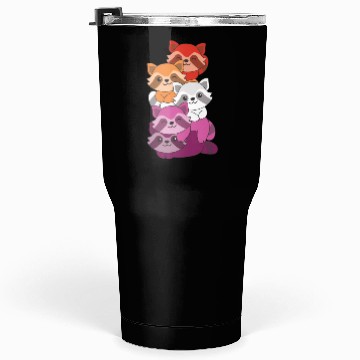 Discover Lesbian Flag Pride Lgbtq Cute Raccoon Tumblers 30 Oz