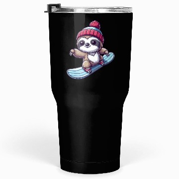 Discover Sloth Snowboarder Winter Sports Vacation Design Tumblers 30 Oz