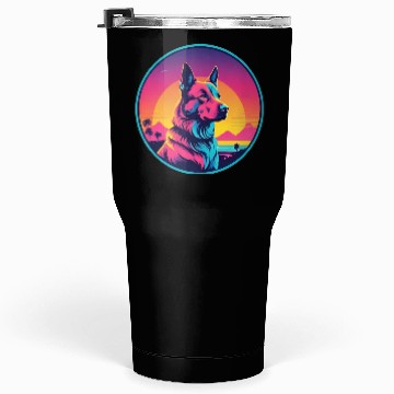 Discover Synthwave German Shepherd 1 Tumblers 30 Oz