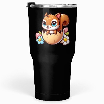 Discover Cute Squirrel with Easter Egg Comic Design Tumblers 30 Oz