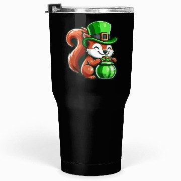 Discover St. Patrick's Day Cute Squirrel Comic Design Tumblers 30 Oz