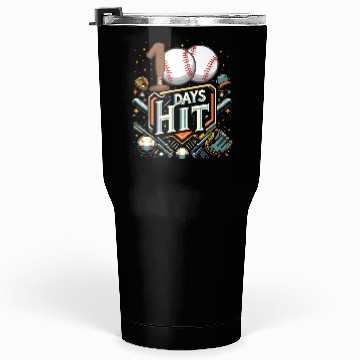 Discover School Tumblers 30 Oz, 100 Days Hit Baseball Bat And