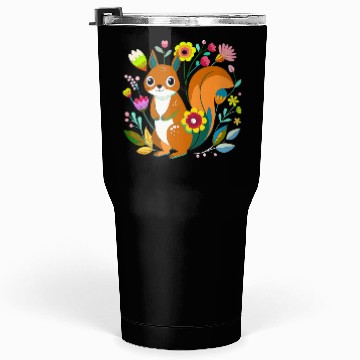 Discover A sweet squirrel in the flowers Tumblers 30 Oz