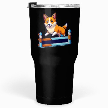 Discover Determined Corgi Agility Course Art Tumblers 30 Oz