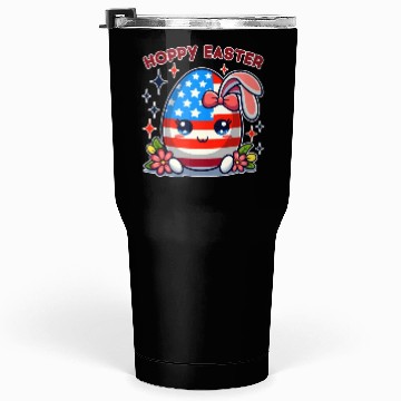 Discover Hoppy Easter - American Flag Easter Egg Bunny Ears Tumblers 30 Oz