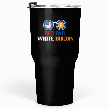 Discover Red and White Bitcoin Tumblers 30 Oz