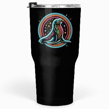 Discover Seal Neon in circle Tumblers 30 Oz