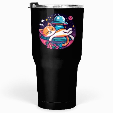 Discover Sleepy Cat Stars Tumblers 30 Oz